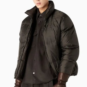 Wholesale Outdoor High Quality Men's Brown Hooded Down Puffer <b>Jackets</b> Custom Design Outwear Trendy Zipper Closure Bubble <b>Jacket</b> - Product Image 1