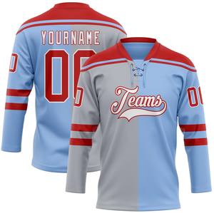 Maillot de hockey sur glace personnalisé avec col lacé – Impression personnalisée du nom, du numéro et du logo - Product Image 5