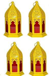 Arabic <b>Lantern</b> Golden metal glass <b>lanterns</b> for <b>tea</b> <b>lights</b>, perfect for Ramadan, Eid, Christmas, dining - Product Image 6