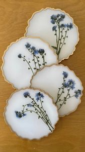 Resin <b>Coaster</b> Set With Anti Slip Base Design For Secure Drink Placement And Enhanced <b>Table</b> Surface Protection - Product Image 2