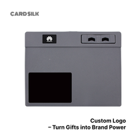 CARDSILK usine OEM poste de travail numérique bundle souris de charge sans fil avec tapis de souris, support de téléphone bloc-notes numérique