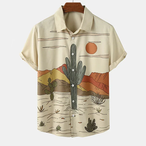 Camisa de Cactus del Desierto para Hombre, Estampado 3D, Camisa Hawaiana de Verano, Estilo Harajuku, Blusa de Moda, Manga Corta, Ropa de Playa para Vacaciones - Product Image 4