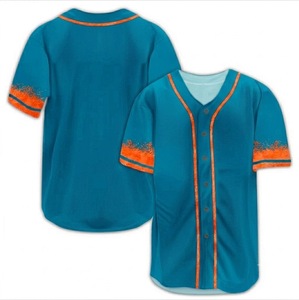 Nueva Camiseta de Béisbol Personalizada para Hombre, Impresión por Transferencia de Calor, Cuello en V con Botones, Manga Corta, 100% Poliéster, Transpirable y de Secado Rápido - Product Image 2