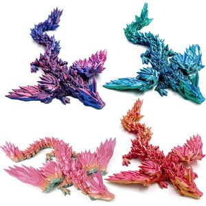 Dragón Alado Articulado Impreso en 3D de 9 Pulgadas con Alas de Cristal, Decoración Perfecta para Escritorio, Decoraciones de Cristal, Categoría de Producto - Product Image 1