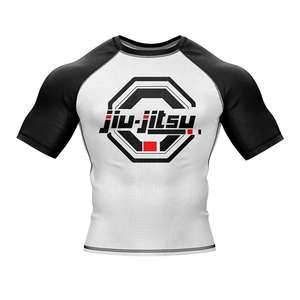 Custom Men's Short Sleeve BJJ Rash Guard MMA <b>Compression</b> <b>Shirt</b> Jiu-Jitsu Grappling Training Breathable Fitness Sportswear OEM - Product Image 1