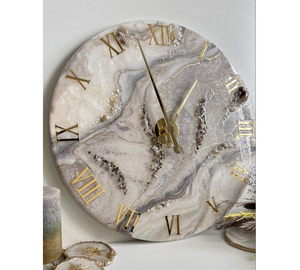 Resin Wall Clock with Unique Artistic Handmade Religious Design Eco-Friendly Customizable High Quality Home Decor - Product Image 1