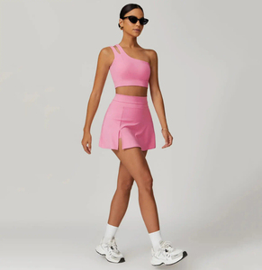 Custom Logo Print Women's Tennis Uniform Breathable Four-Way Stretch Moisture-Wicking Eco-Friendly Skirt Vest <b>Set</b> - Product Image 6