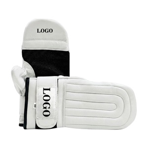 Gants de boxe, de frappe et de MMA en cuir PU, avec logo personnalisé, pour entraînement de kick-boxing, anti-humidité, à doigts complets et fermeture auto-agrippante - Product Image 1