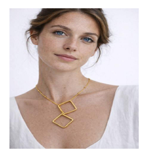 Collar con Colgante Geométrico para Mujer, Chapado en Oro, Latón de Alta Calidad, Cadena Minimalista, Uso Diario, a la Moda - Product Image 2