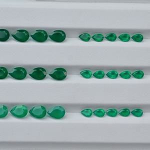 Piedras Preciosas Sueltas de Ónice Verde Natural, Corte Pera, de 3x4mm a 13x18mm, Productos al por Mayor, Listas para Enviar, Surtidas, para Joyería de Plata - Product Image 3