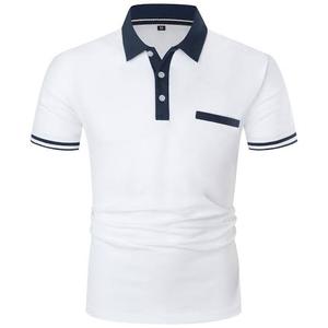 Polo à col contrasté, manches courtes, tricoté, décontracté, pour le golf, logo personnalisé, homme - Product Image 3