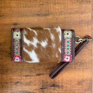 New Arrival Hand Tooled Carving Clutch Stylish Cowhide <b>Leather</b> Wristlet Wallet Multi Uses Western <b>Leather</b> Clutch for Women's - Product Image 4