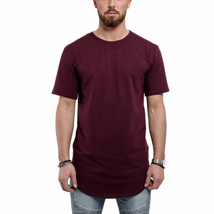 Wholesale <b>Men's</b> Longline Side Zipper <b>T</b> <b>Shirt</b> Custom Printed Embroidered Casual Tee Supplier Curved Hem <b>T</b> <b>Shirt</b> Crew Neck <b>T</b> <b>Shirt</b> - Product Image 1