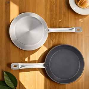 Sartén Antiadherente de Acero Inoxidable, Compatible con Inducción, Fondo Plano, Utensilios de Cocina - Product Image 1