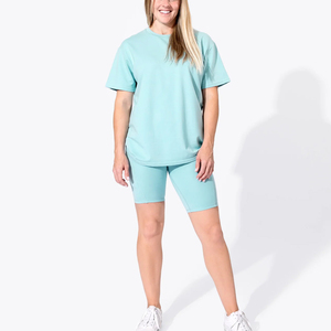 T-shirt en coton uni surdimensionné pour homme, manches courtes, col rond, couleur unie, jersey décontracté, coupe ample, longueur normale - Product Image 6