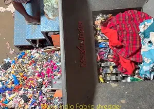 Broyeur de déchets textiles industriels à double arbre semi-automatique électrique pour le recyclage des déchets textiles - Product Image 3