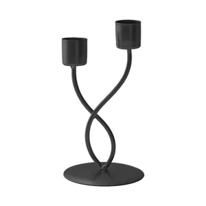 Porte-bougie en métal moderne, écologique, fait main, couleur personnalisable, pour décoration de table, design contemporain - Product Image 3