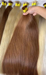 Extensiones de cabello virgen vietnamita de color claro a granel, precio al por mayor, cutículas alineadas rectas naturales, trama blanqueada - Product Image 2