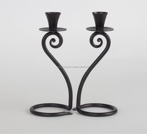 Bougeoir décoratif en fil de métal géométrique pour maison et hôtel d'Inde - Product Image 2