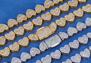 Heart Shape Hiphop <b>Iced</b> <b>Out</b> Moissanite Bracelet 925 Sterling Silver 18K Gold Plated Tennis <b>Chain</b> Bangle for Gift Party - Product Image 3
