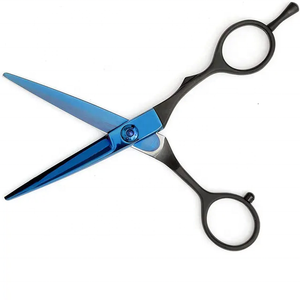 Ciseaux de barbier professionnels Tegra en acier inoxydable de haute qualité, fantaisie, pour droitiers, 28 dents, manche moyen, vente en gros - Product Image 3