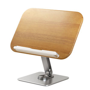 Natural Oak Wood Laptop <b>Stand</b> 360 Rotating Height Adjustable Desktop Holder <b>for</b> 17 Inch Notebook <b>Tablet</b> - Product Image 1