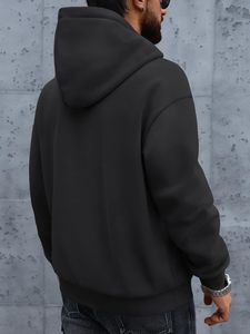 <b>Pullover</b> <b>Men</b> Hoodie Solid Plain Custom Hooded Sweatshirt Heavyweight Fleece Hoodie Kangaroo Pocket 100% Cotton Blend Relaxed Fit - Product Image 4