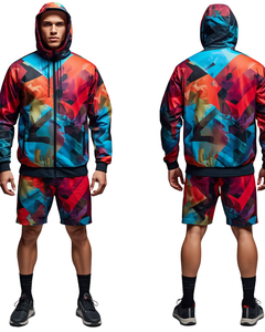 Conjunto Deportivo de Dos Piezas para Hombre, Chaqueta Cortavientos con Estampado por Sublimación - Product Image 3
