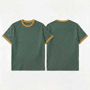 เสื้อยืดสตรีทแวร์ผู้ชาย แขนสั้น ผ้าคอตตอนหนา ทรงบ็อกซี่ สีพื้น เรียบง่าย สไตล์ยุโรป - Product Image 6