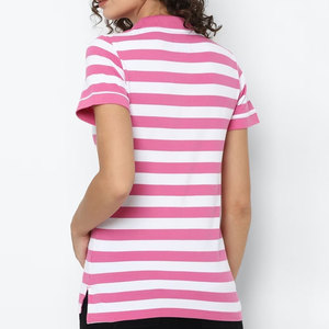 ZABEX SPORTS Polo en tissu doux pour femme, vêtement décontracté quotidien, polo ajusté pour femme, haut tricoté à rayures tendance - Product Image 1