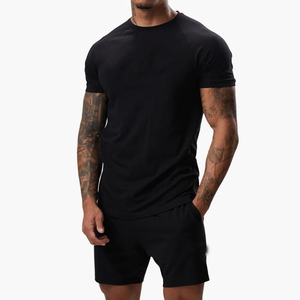 Ensembles deux pièces pour hommes : shorts et t-shirts noirs, design personnalisé, qualité supérieure, ensemble t-shirt et short, ensemble oversize vierge - Product Image 1