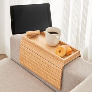 Table d'appoint de canapé en bois de qualité supérieure pour collations, boissons et télécommande – Accessoire de mobilier de salon - Product Image 3