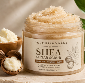Organic Shea Sugar <b>Body</b> <b>Scrub</b> with Natural Exfoliating Crystals for Deep Skin Nourishment Hydration OEM Private Label Wholesale - Product Image 4