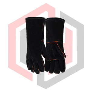 Gants de travail en cuir noir, résistants, antistatiques, anti-déchirures, de sécurité, 11 oz, 16 pouces, antidérapants - Product Image 2