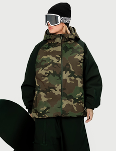 Veste de ski unisexe à imprimé camouflage, à capuche, imperméable, isolée synthétiquement, vêtements d'extérieur pour snowboard, vêtements d'hiver pour adultes - Product Image 3