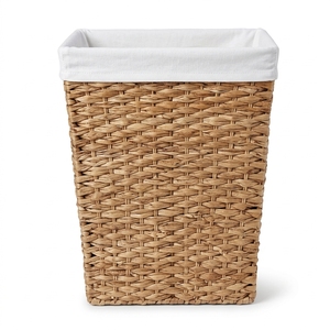 Natural Fiber <b>Storage</b> <b>Basket</b> Liner Woven Bin Handmade Tapered Hamper Balinese Artisan <b>Square</b> Tower Boho Laundry Home Decor Crate - Product Image 1