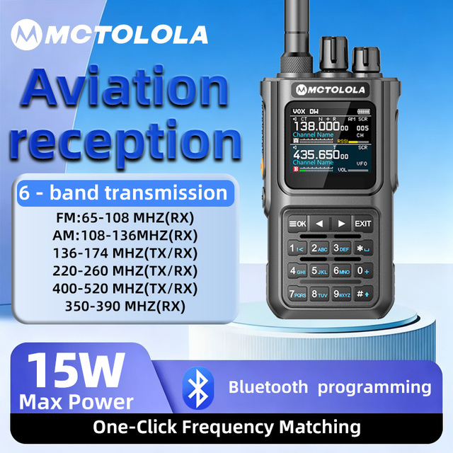 MT-8000 Multi Band Transceiver Bluetooth Program Supports AM FM Walkie Talkies, Suitable for Management Services, Etc