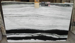 Indian Natural Panda White <b>Marble</b> Big Slab Honed Modern Polished for Airport Railway Station Hotel Apartment Office Building - Product Image 1