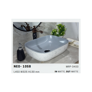 Lavabo de Cerámica de Alta Gama Serie Neo 1065 con Acabado Brillante para Interiores de Baños Residenciales de Lujo - Product Image 4