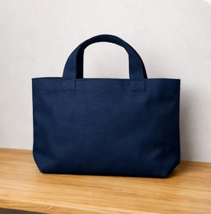Custom Recycling Fabric Bag Standard Size 12 Oz Cotton <b>Canvas</b> Tote Bag Blue <b>Plain</b> Reusable Grocery Shopper Bag Gusset bottom - Product Image 2