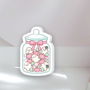 Tarjetas Magnéticas Personalizadas de Acrílico con Diseño de Calabaza Fantasma para Extensiones de Pestañas - Ecológicas, Reutilizables, Multifuncionales, con Forma de Mariposa y Corazón - Product Image 1