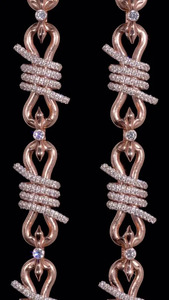 Collar de Oro Rosa Chapado con Cristales de Laboratorio S925, Cadena de Eslabones Geométricos, Estilo Punk, Joyería Unisex para Fiesta - Product Image 4