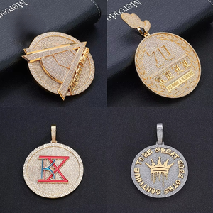 GRA Certified Gold Plated Round Moissanite <b>Charm</b> Pendant Sterling Silver Classic Unisex Men Women Kids Party Pendants Jewelry - Product Image 6