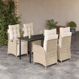 Juego de 4 Muebles de Jardín para Patio en Colores Beige, Negro, Crema y Blanco - Product Image 1