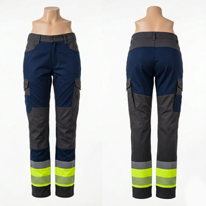 Men and women <b>Work</b> <b>Pant</b> 280 GSM Poly Cotton Twill Cargo Panel Design Reflective Tape Custom Embroidery Print Woven Label Logo - Product Image 3