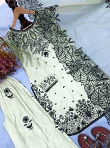 Ensemble de salwar kameez en soie brodée vert élégant pour femmes, vêtements ethniques traditionnels, kurta, dupatta et pantalon - Product Image 4