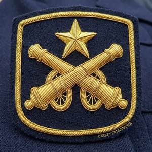 Parche de artillería de alambre de lingotes de oro hecho a mano, parche de fieltro personalizado, insignias bordadas con oro, parche de cruz y estrella, servicio personalizado - Product Image 1