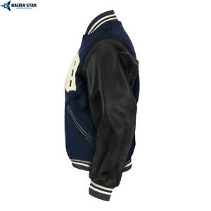 High Quality Custom Letterman Varsity Jacket Brands OEM ODM Wholesale Streetwear Embroidery Woolen Front Windproof Breathable - Product Image 4
