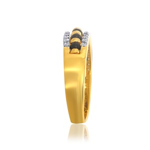 แหวนเพชร Mangalsutra ดีไซน์หรูหรา ประดับเพชรเต็มวงแบบ Pavé พร้อมขอบทองคำขาว - Product Image 3