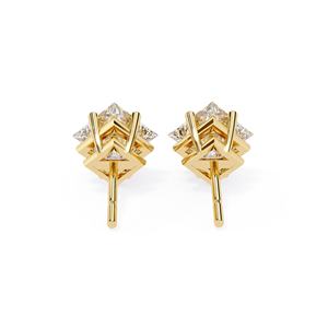 REYES Precio al por Mayor, Joyería de Plata de Ley 925 para Aniversario, Certificado GRA, Pendientes de Moissanita de Corte Princesa de 2.5 Quilates y Oro de 14K - Product Image 6